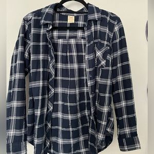 Navy Blue and White Flannel